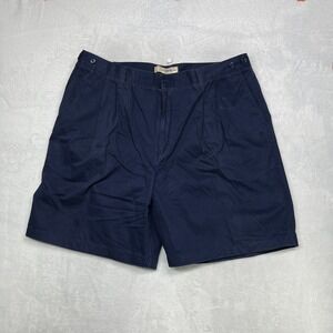 Vintage Cherokee Chino Shorts Men's Navy Blue Pleated Slash Pockets Classic - 44